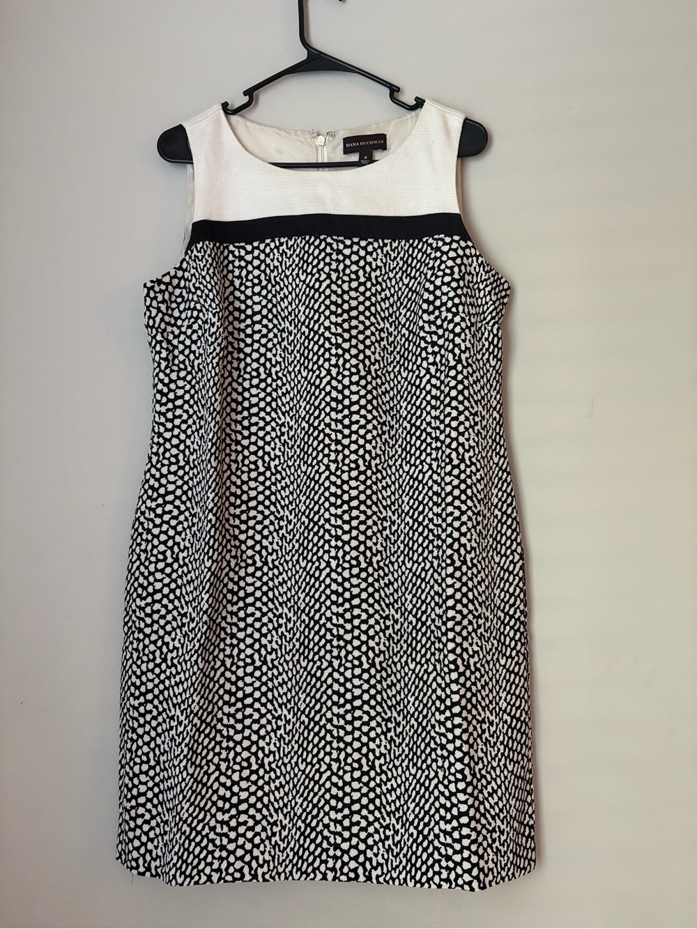 Dana Buchman Animal Print Mini Dress Black & White Size 10 Casual Dress SKU#0161